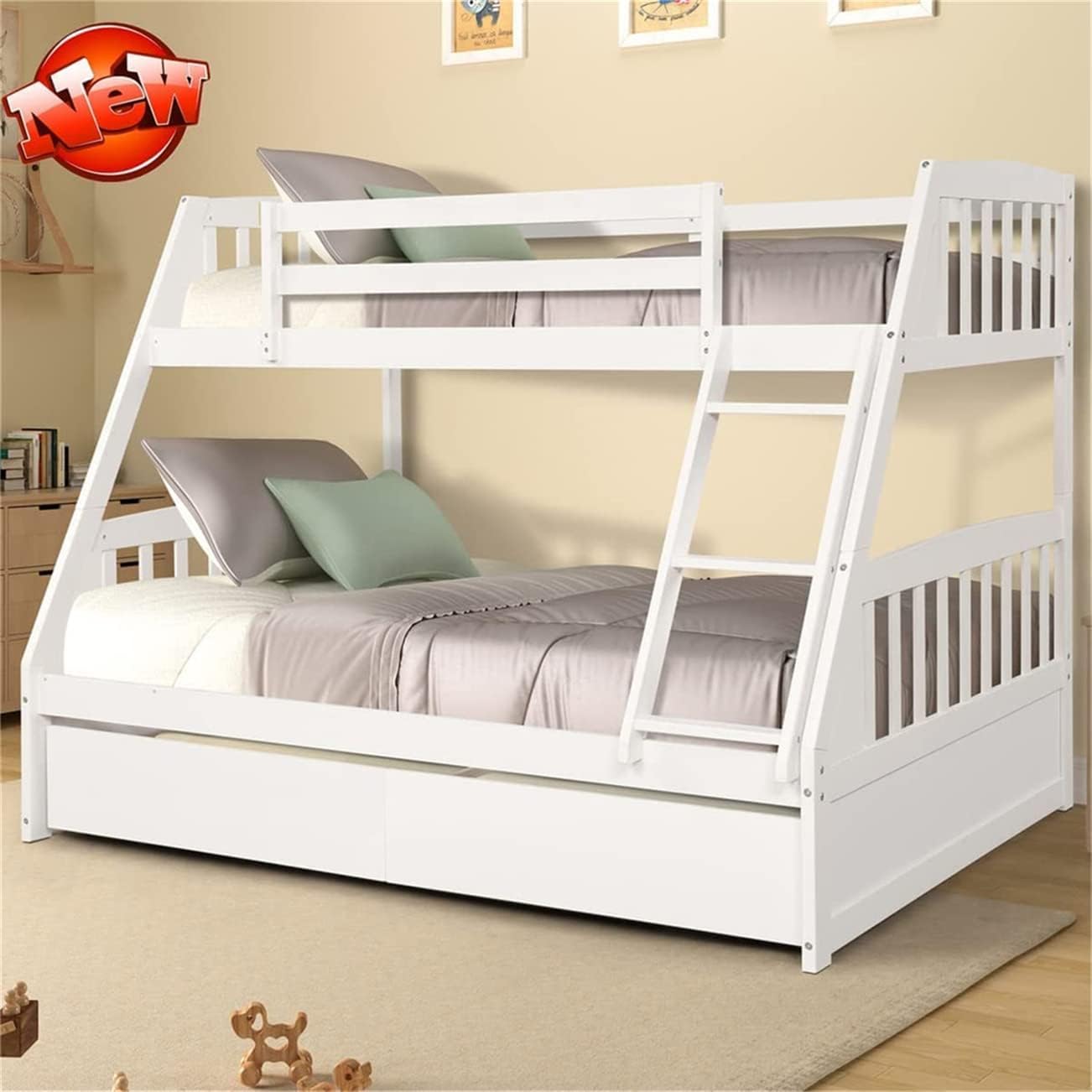 EDDHA Upgraded Version & Stronger Solid Wood Twin Over Full