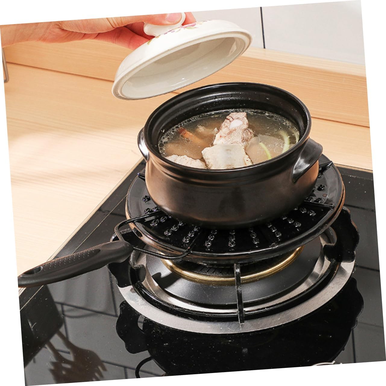 BESPORTBLE 1pc Heat Conduction Plate Black Thermal Guide for Gas Stove Fast Heating Diffuser for Cooking for Porridge and Pots Enhances Heat Retention and Cooking Efficiency