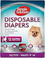Vista 10 de Simple Solution Pañales desechables para perras, protección absorbente a prueba de fugas para incontinencia, entrenamiento de cachorros, ciclo