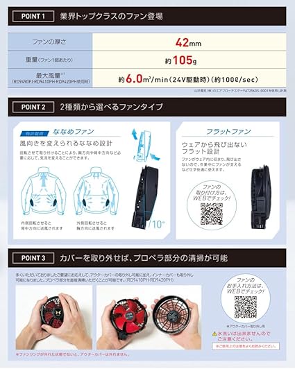 Amazon.co.jp: サンエス 空調風神服 24V仕様ファンセット 選べるファン