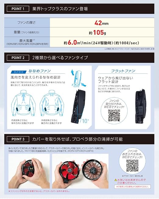 Amazon.co.jp: サンエス 空調風神服 24V仕様ファンセット 選べるファン
