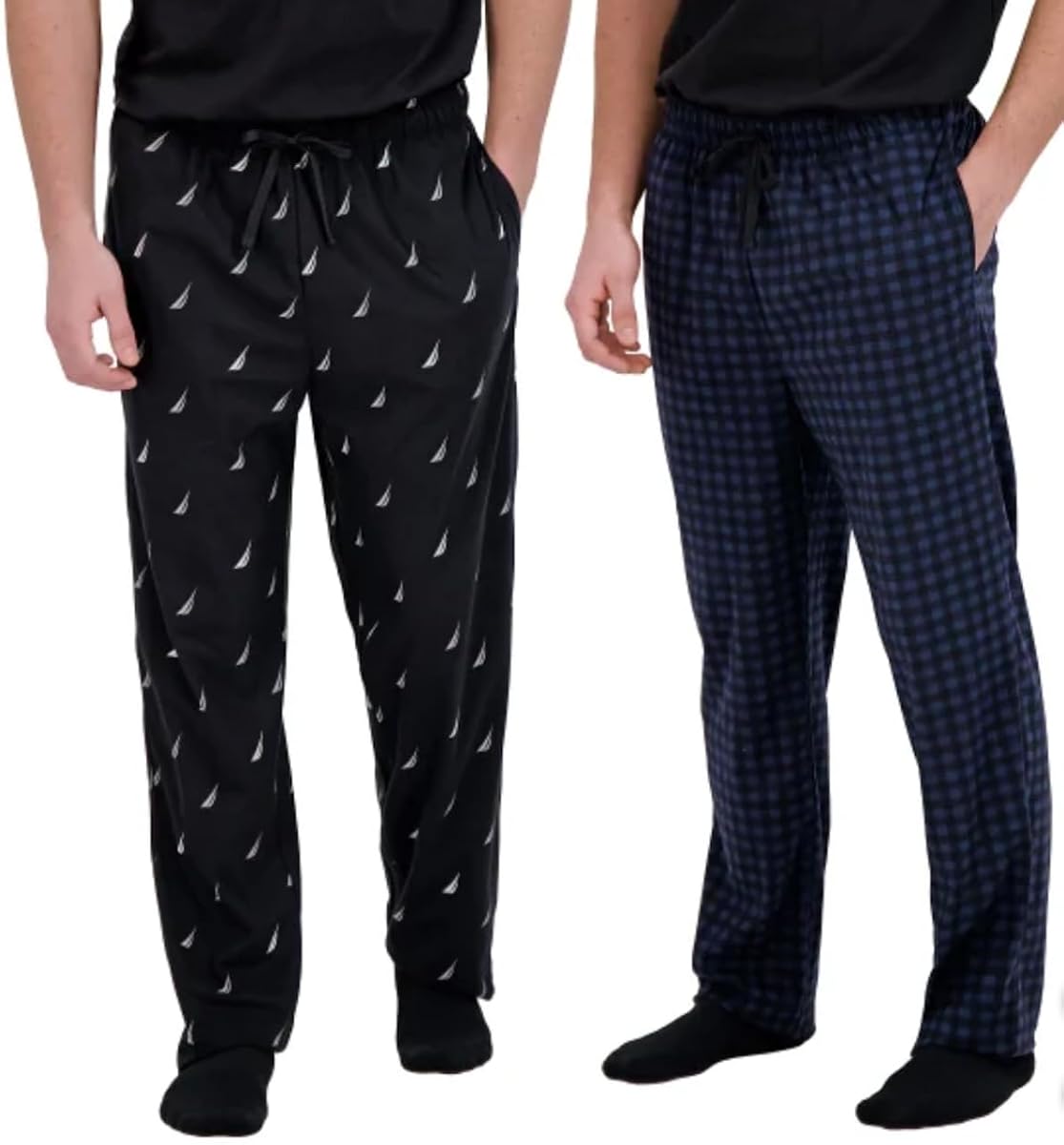 Nautica Pantalones de pijama para hombre, 2 unidades, forro polar