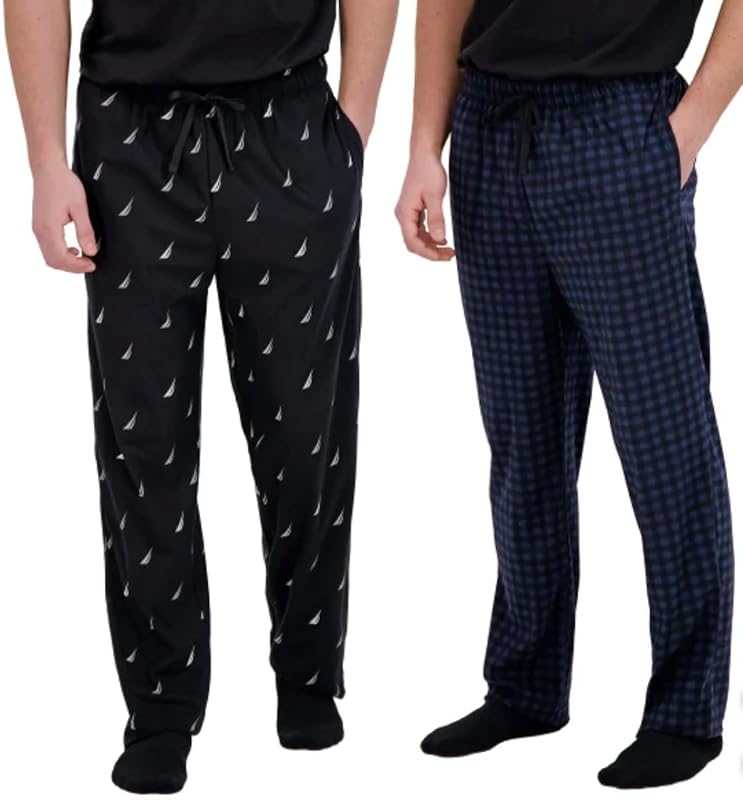 Nautica Pantalones de pijama para hombre, 2 unidades, forro polar