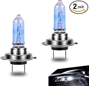 2 PCS Car Halogen Fog Lights, Super Bright Waterproof 12V 100W Vehicle High Beam, Spotlight Replacements, Universal Automotive Low Beam Driving Light for Truck SUV Car White Light #H7