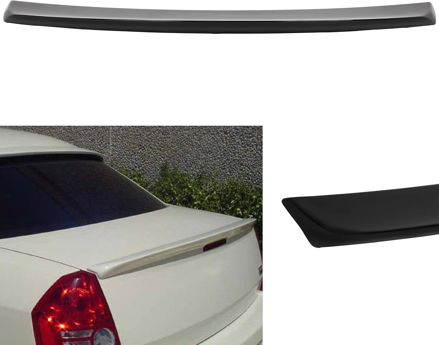 Rear Spoiler Wing Compatible with 2005-2010 for Chrysler 300 Rear Trunk Spoiler Wing ABS Glossy Black