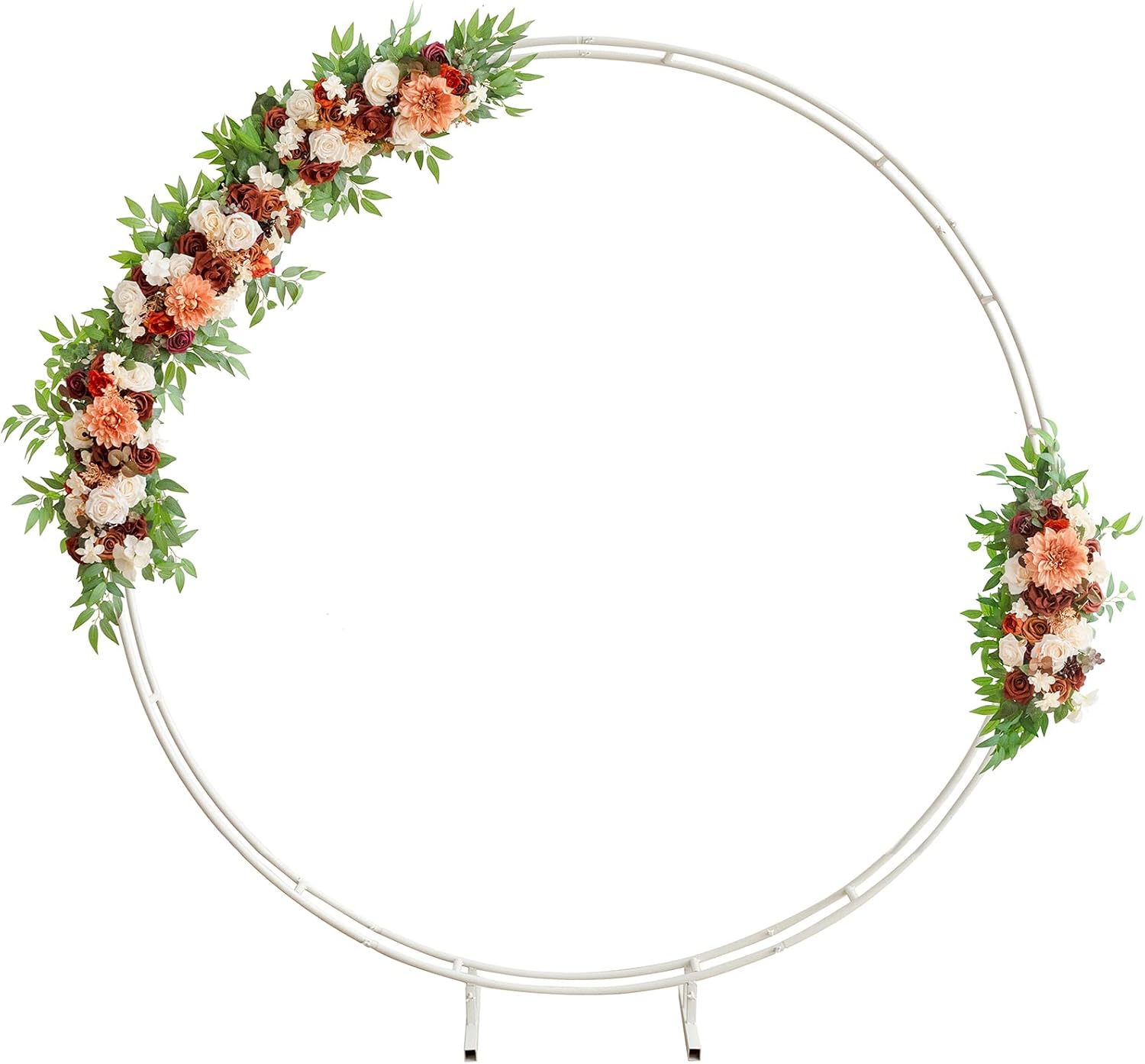 Ling's Moment Artificial Wedding Arch Floral Arrangements 2pcs for Ceremony Backdrop Reception Table Decoration - Terracotta (Not Include Arch)