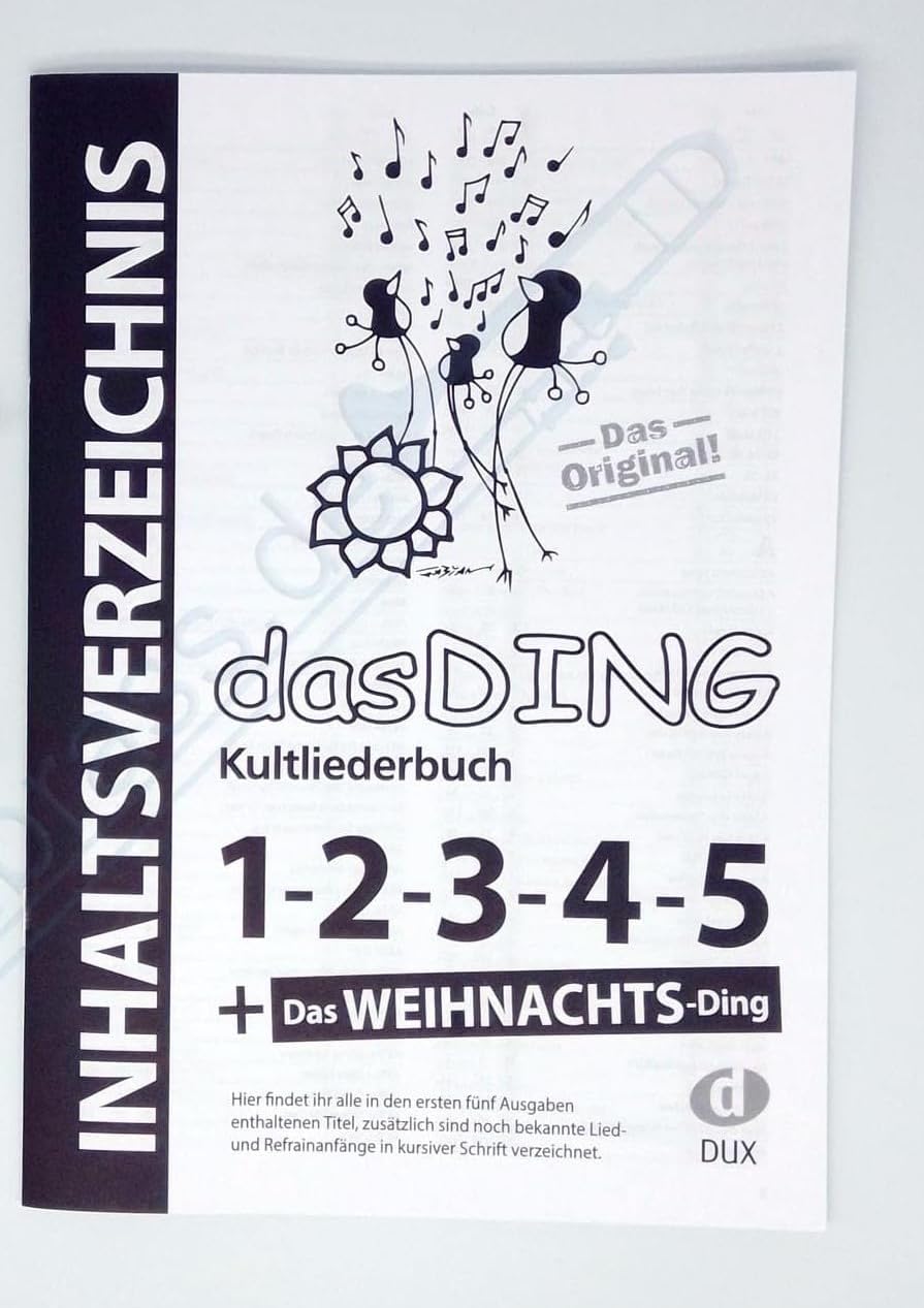 DAS DING Band 1-5 mit Noten Band 1 2 3 4 5 inkl. Inhaltsverzeichnis + das Weihnachts-DING + Geschenk