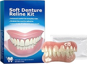 Reline Denture Set, Silicone Denture Set, Complete Denture Set, Dentures Prosthesis Supplement, Cosmetic Teeth Temporary Dentures for Quick Oral Embellishment