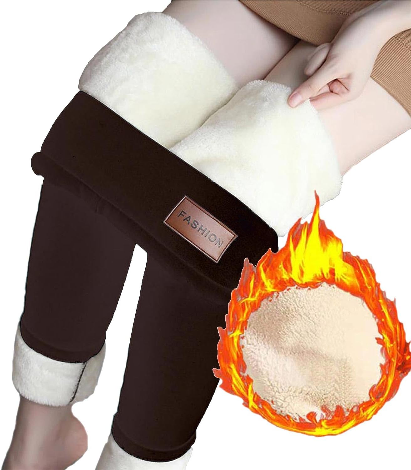 Leggings Invernali Donna Yutdeng - Pantaloni Termici In Pile, Vita Alta, Per Yoga E Sport - Foto 10