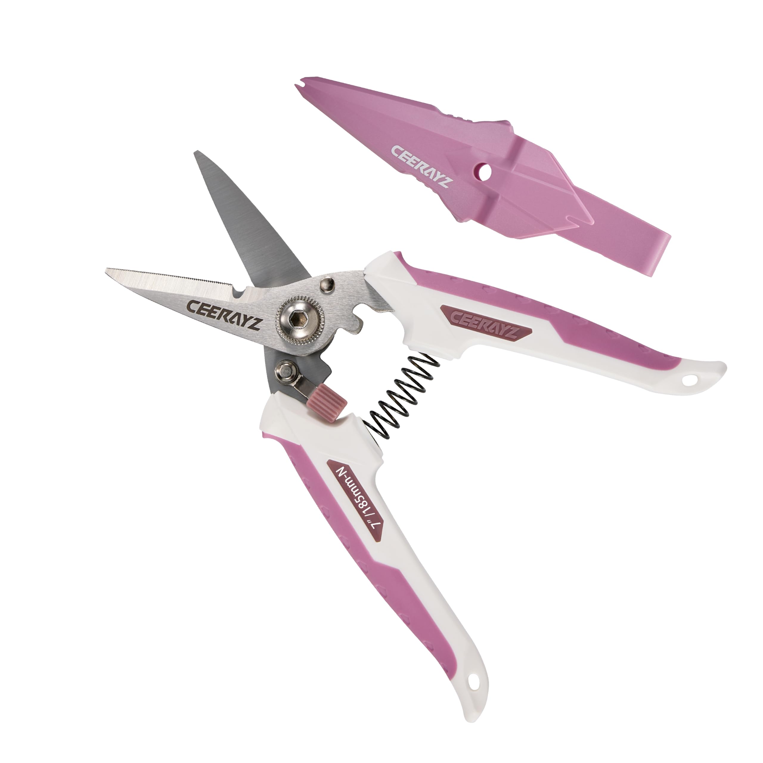 CEERAYZ 185mm Notch Scissors All Purpose Heavy Duty, Garden Shears, Scissors for DIY Projects Office, Production Lines