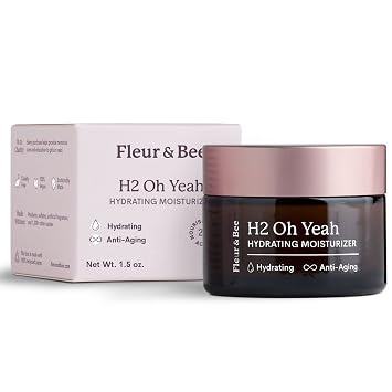FLEUR & BEE Ultra Hydrating Moisturizer | Clean, 100% Vegan | Super Intense Hydration Moisturizer for Dry Skin with Anti Aging Properties | H2 Oh Yeah 1.5 oz