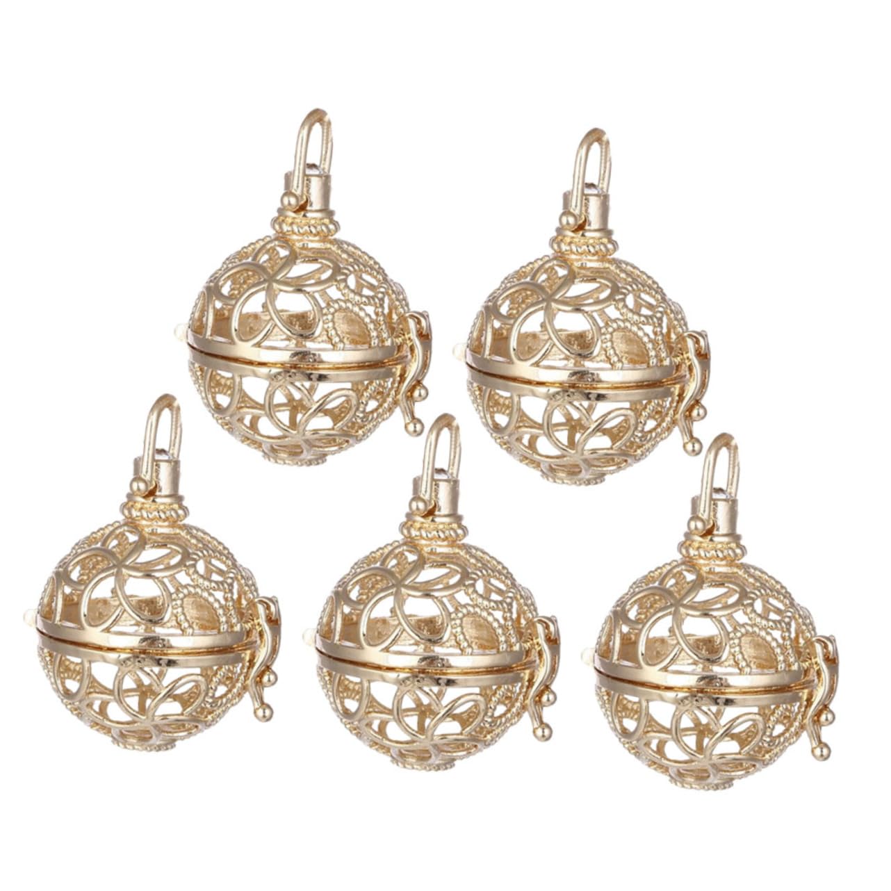 GALPADA 15piezas Colgante Difusor De Aromaterapia De Locket De Esencial Hueco Color Dorado Para Perfumes y Mezclas Aromáticas Diseño Único y Personalizable