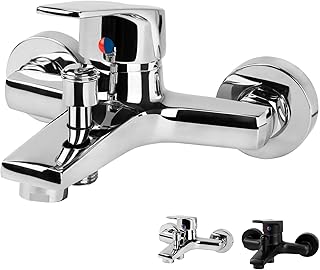 Comprar Grifo de Ducha Monomando Grifo de Bañera Grifo para Bañera y Ducha Grifo Ducha de Fácil Instalación y Montaje Mezclador De Bañera De Superficie Grifo Bañera Montaje En Pared(Cromo)