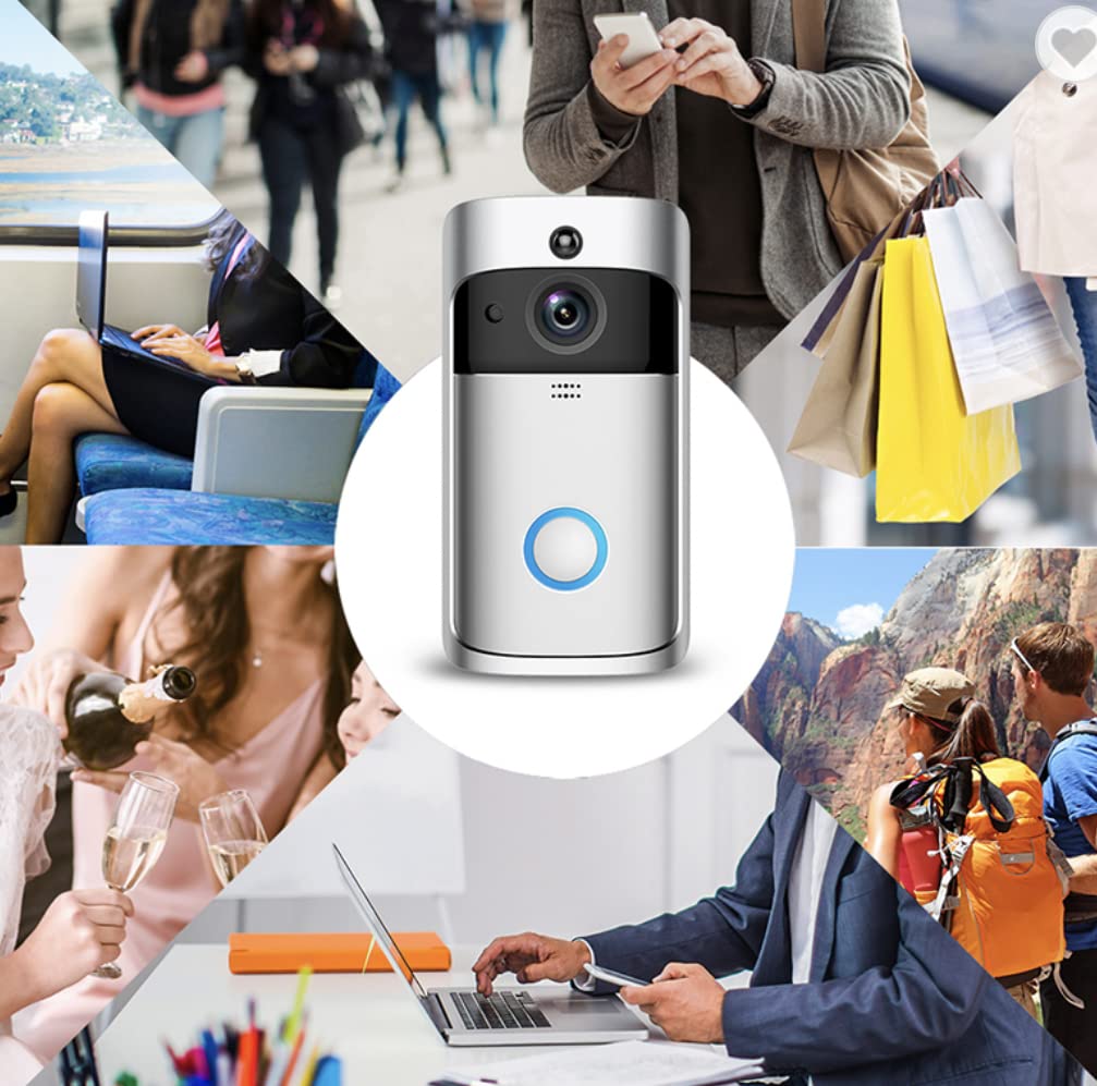 door bell Demtom Sonnette vidéo intelligente sans fil Wi-Fi + carillon prise britannique