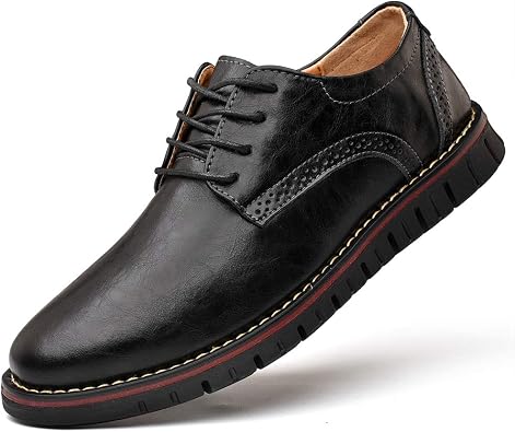 Amazon.com: Zapatos de vestir de los hombres de cuero genuino Oxford  Clásico Formal Causal Zapatos del dedo del pie redondo con cordones  mocasines caminar negocios Oxford, Negro, 12 : Ropa, Zapatos y