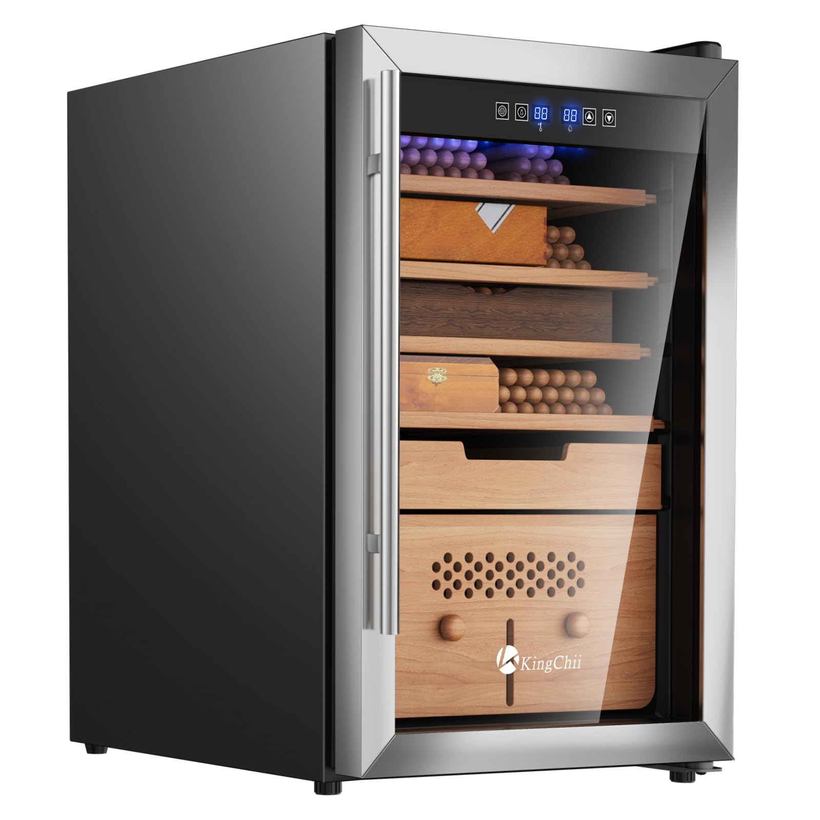 KingChii Upgrade 70L Electric Cigar Humidor Temperature
