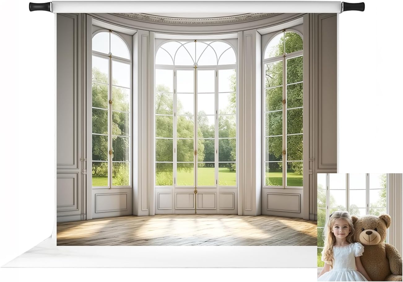 Kate 7x5ft Panel Windows Scenery Backdrop for Photography Indoor White Panel Windows Background Photo Studio Props