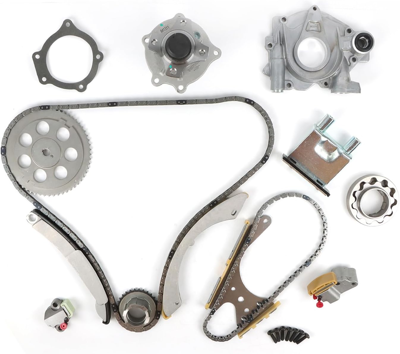Timing Chain Kit Water Oil Pump Fit for Chevy Colorado 2007-2012 2.9L 3.7L for GMC Canyon 07-12 2.9L 3.7L, for i-290 i-370 07-08 for H3T 3.7L Car Time Chain Tool Set 12571725 24100362