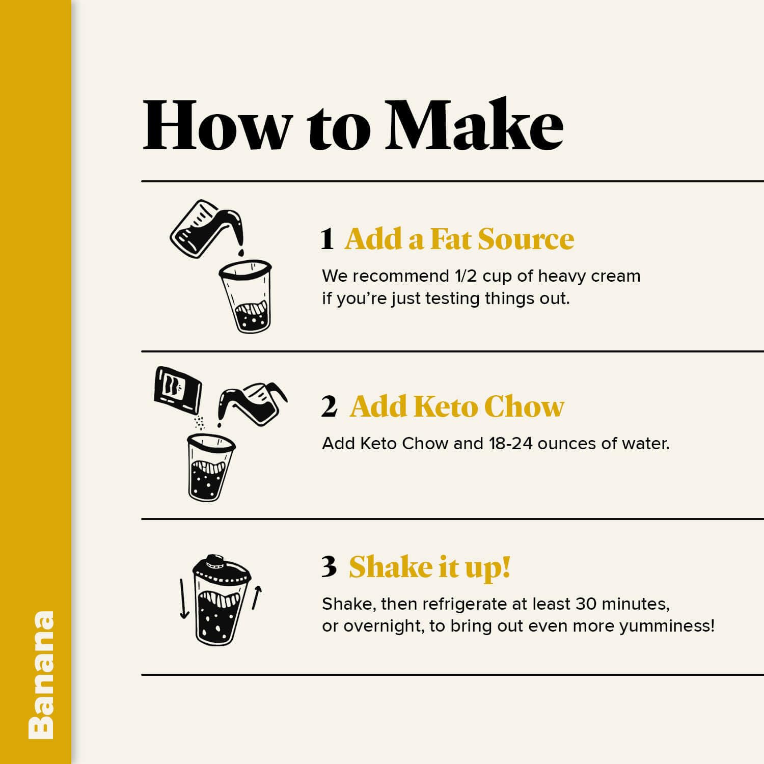 Keto Chow Banana | Keto Meal Replacement Shake | Nutritionally Complete | Low Carb | Delicious Easy Meal Substitute | You Choose The Fat | 21 Meal Bulk Pack