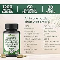 Vista 3 de NAD Resveratrol Suplemento 200mg con Berberina NAC Colágeno – Nicotinamida Riboside NMN NADH CoQ10 Biotina Ácido Hialurónico – Suplemento de uñas