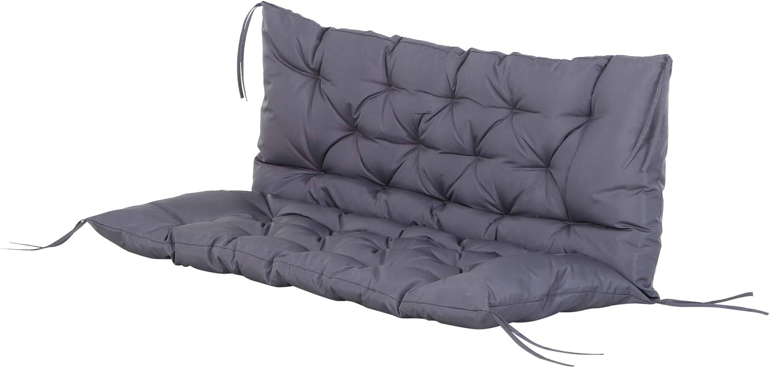 Outsunny Lot De 4 Coussins De Chaise De Jardin 48x48 Cm - Rembourrés 10 Cm Épais Gris Avec Attaches