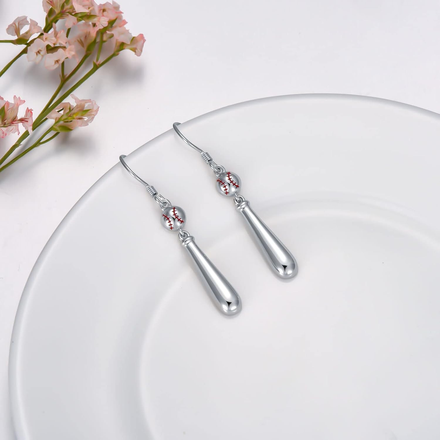 YFN Baseball Earrings Sterling Silver Football Dangle Earrings Sport Jewelry for Women Gifts for Baseball Players Football Players