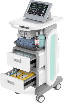 Medical Carts with Wheels, Mobile Ultrasound Cart, Postpartum Cart, Rolling Dental Carts with Drawers, Professional Trolley Cart with Trays for Hospital Clicnic Lab Beauty Salon