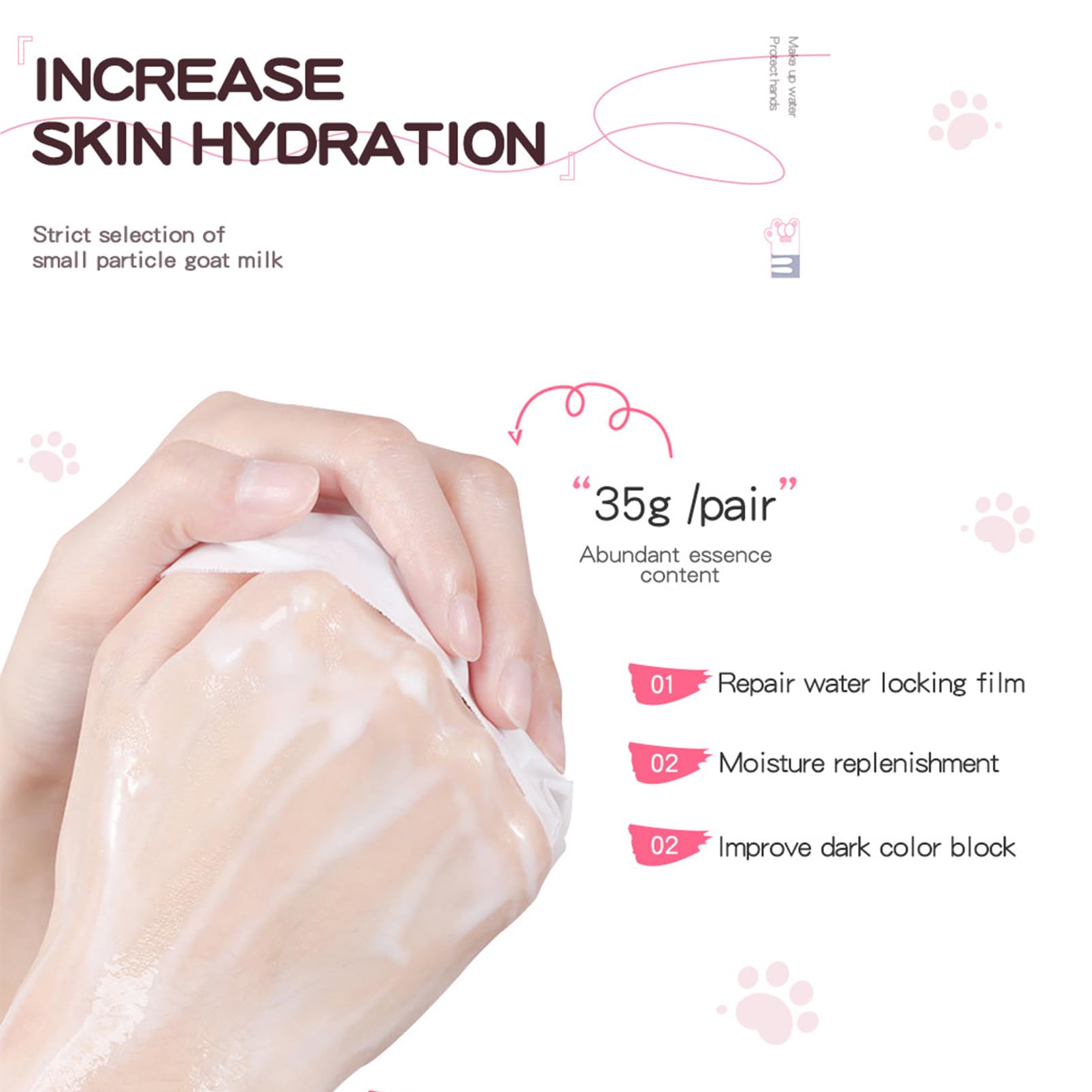 Lot de 4 masques pour les mains - Pour mains très sèches - Hydratant avec niacinamide et lait de chèvre - Gants exfoliants pour les mains (4)