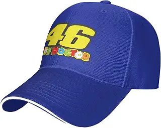 バレンティーノ・ロッシvr46 キャップ 野球帽 スポーツ帽子 ベースボールキャップ 調節可能 通気性 紫外線対策 小顔効果 男女兼用 Blue