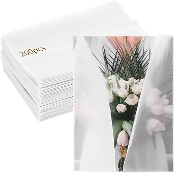 200 PCS Pre-Folded Vellum Jackets, Vellum Envelope for 5 x7 Inches Invitations, Translucent Vellum Paper Envelope Liners, Invitation Wraps for Weddings, Bridal Showers, Birthdays