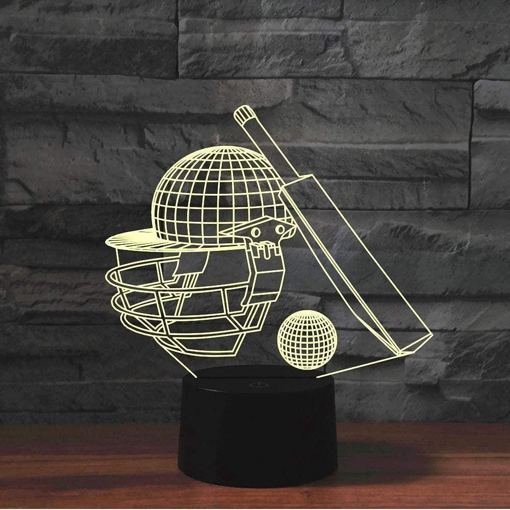 KJsdaADSA 3D Illusion Lamp Led Night Light Night Cricket Bedroom Beside Decor USB Desk Lamp Table Lamp 16Color Changing Remote Touch Switch Kids Gift