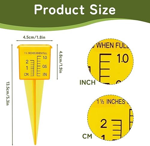 Miniatura 2 de Medidor de rociador de lluvia, 20 unidades de medidor de lluvia para exteriores con rociador de boca ancha, medidor de lluvia de 1.5 pulgadas para