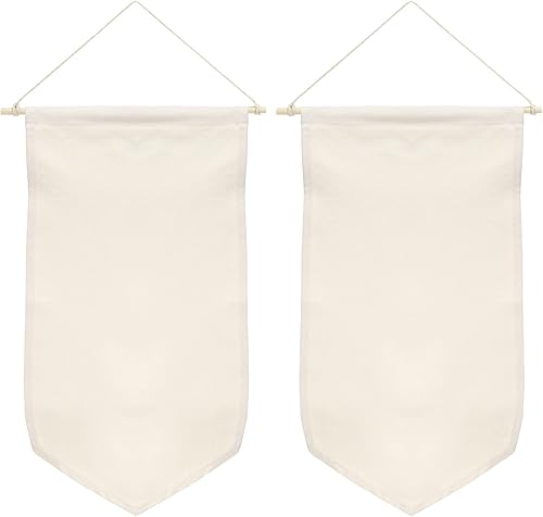 Miniatura 1 de PATIKIL Pancarta esmaltada para exhibición, paquete de 2 unidades de lona de 21 pulgadas de longitud, soporte para colgar en la pared para colgar en