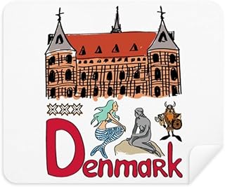 Demark National Symbol Landmark Pattern Cleaning Cloth Screen Cleaner 2pcs Suede Fabric