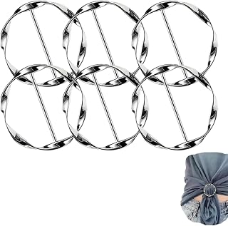 Pack of 6 Women's Metal Belt Buckle, T Shirt Clip, Buckle, Silk Scarf Ring, Hem Kno…