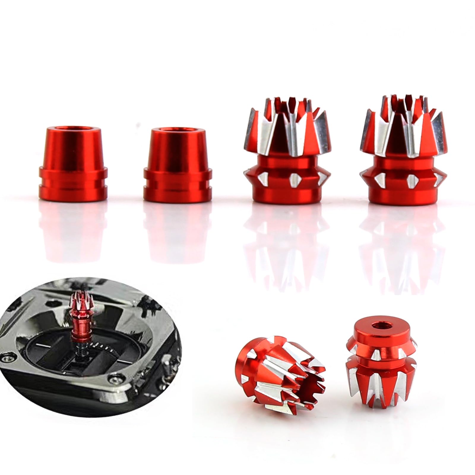 Lot De 2 Embouts De Joystick RC En Aluminium M3 - Compatible Futaba, Spektrum DX8 - Rouge 30x8mm