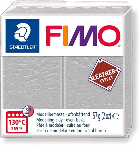 Staedtler Fimo Leather-Effect Modelling Clay 57 g, Dove Gray