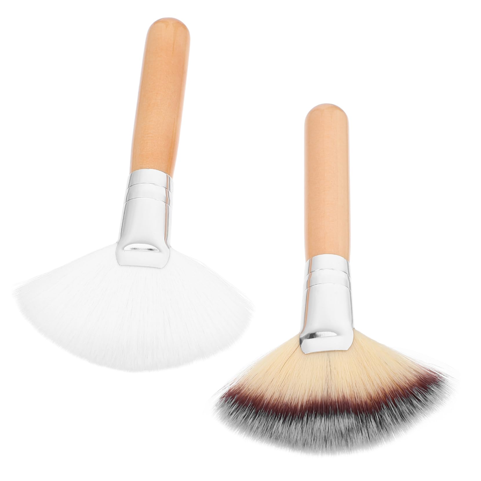 BESTYASH 2pcs Makeup Brush Set Foundation Powder Brush Kit Case Soft Nylon Hair for Women