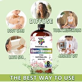 Cherry Blossom Essential Oil (8 oz / 240 ml) - Cherry Blossom Oils for diffusers, humidifiers, Home Baths, Cleaning Products, Yoga, DIY Soaps and DIY Scented Candles