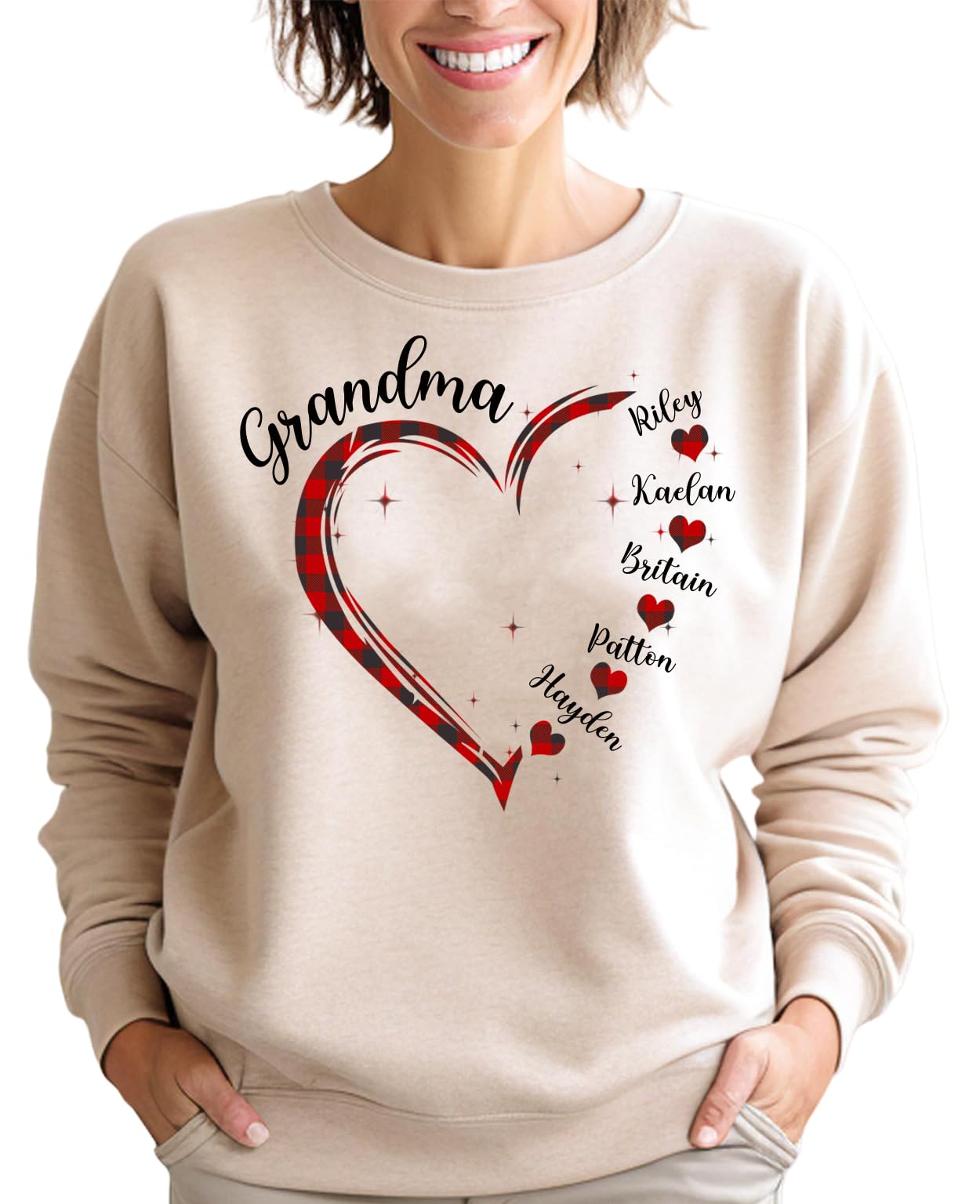 Personalized Grandma Shirt, Grandma Heart Shirt, Grandkids Name Shirt, Christmas Birthday for Nana Mimi