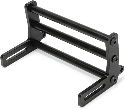 RC Front Bumper, Aluminum Alloy Front Bumper, RC Car Metal Front Bumper for 1/10 RC Car Crawler Chassis Gspeed LCG TRX4 SCX10 Dodge Power Wagon Cliffhanger Body Shell Accessory Parts Black