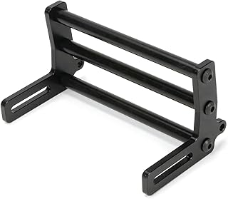 RC Front Bumper, Aluminum Alloy Front Bumper, RC Car Metal Front Bumper for 1/10 RC Car Crawler Chassis Gspeed LCG TRX4 SCX10 Dodge Power Wagon Cliffhanger Body Shell Accessory Parts (Black)