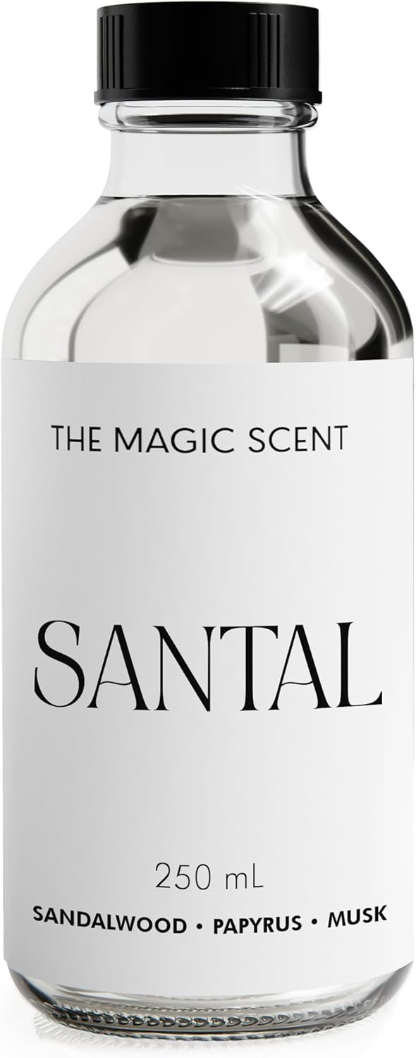 The Magic Scent Santal – Aceite aromático difusor, aceites difusores de aroma Santal, aromas de lujo para el hogar, aceite de sándalo, 8.5 onzas