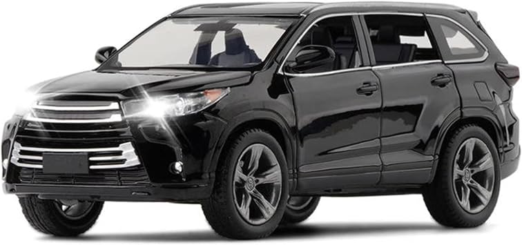 Diecast Vehicle 1/32 Scale SUV Car Model Compatible with Toyota Highlander Simulation Alloy Car Model Collection Gift Black