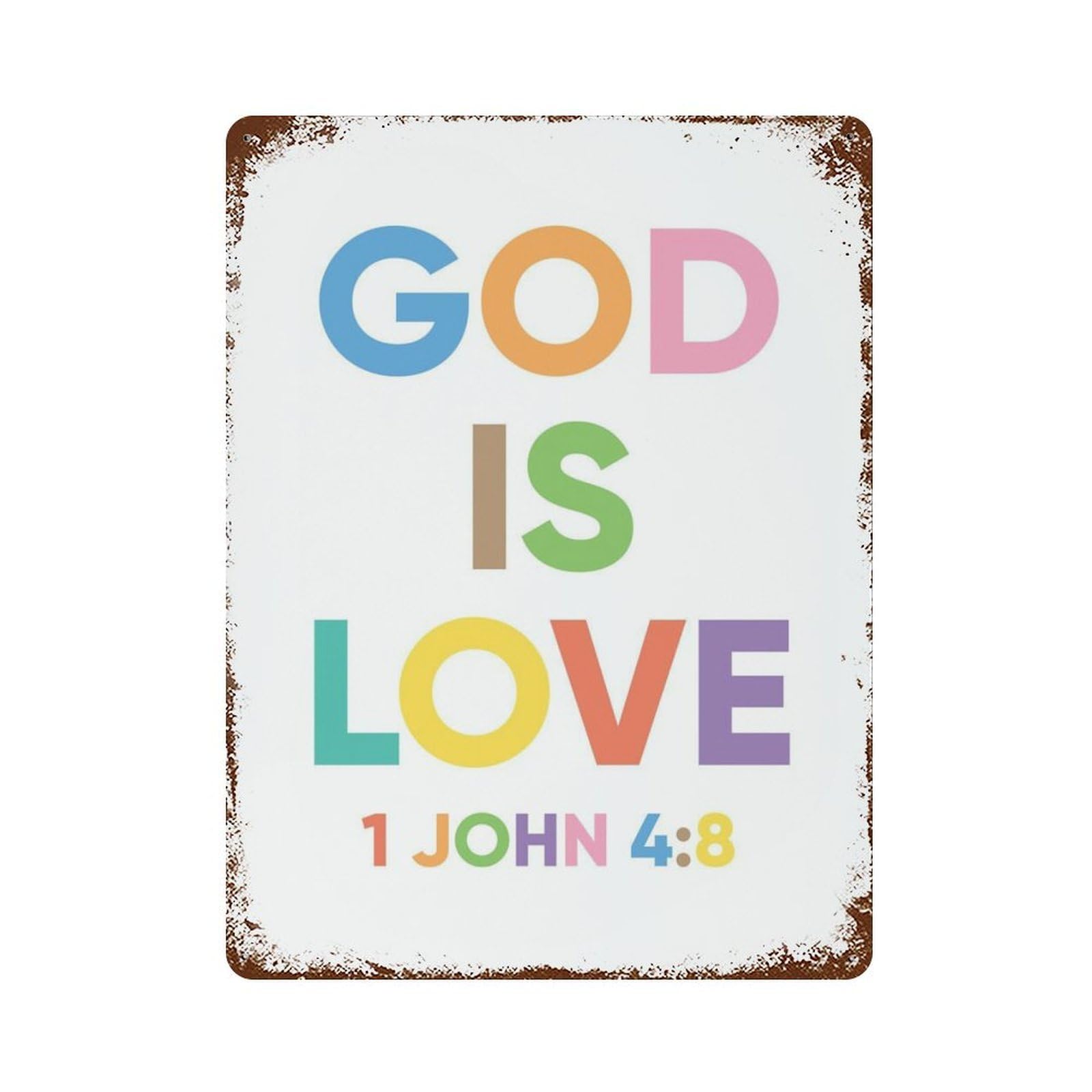 xiaoxiaoshen God Is Love, Christian Prints, Bible Verse, Scriptures,posters, Wall Decor Art Metal Tin Poster Modern Home Decor Art Home Bar Shop Decorations Vintage Sign 40x30cm