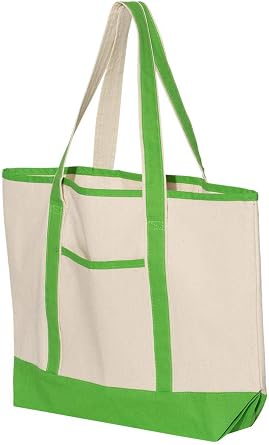 Q-Tees 34.6L Large Canvas Deluxe Tote Bag