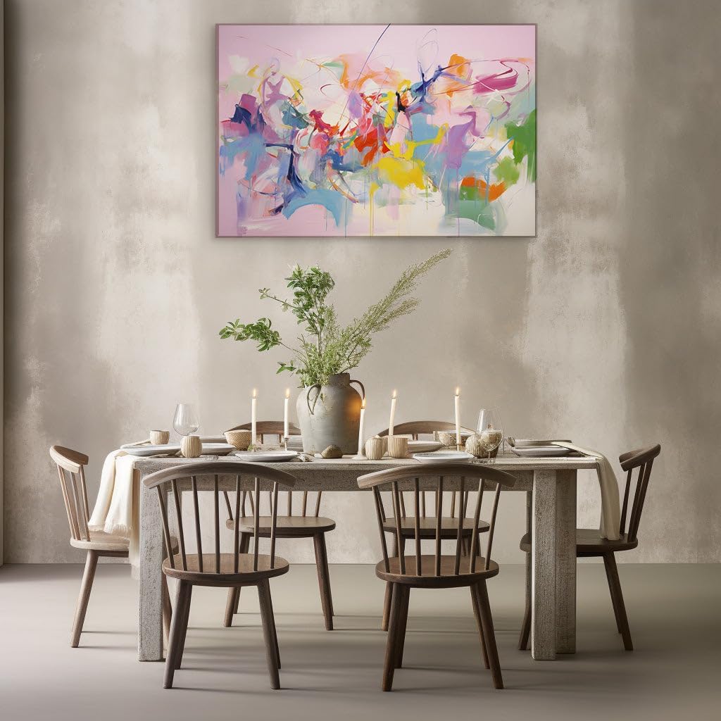 Canvas for Living room. Unleashing Vivid Imagination Through an Abstract Fusion of Color and Movement, 27 x 18 inch Canvas Wall Art - Contemporary Masterpieces - Modern Home Decor