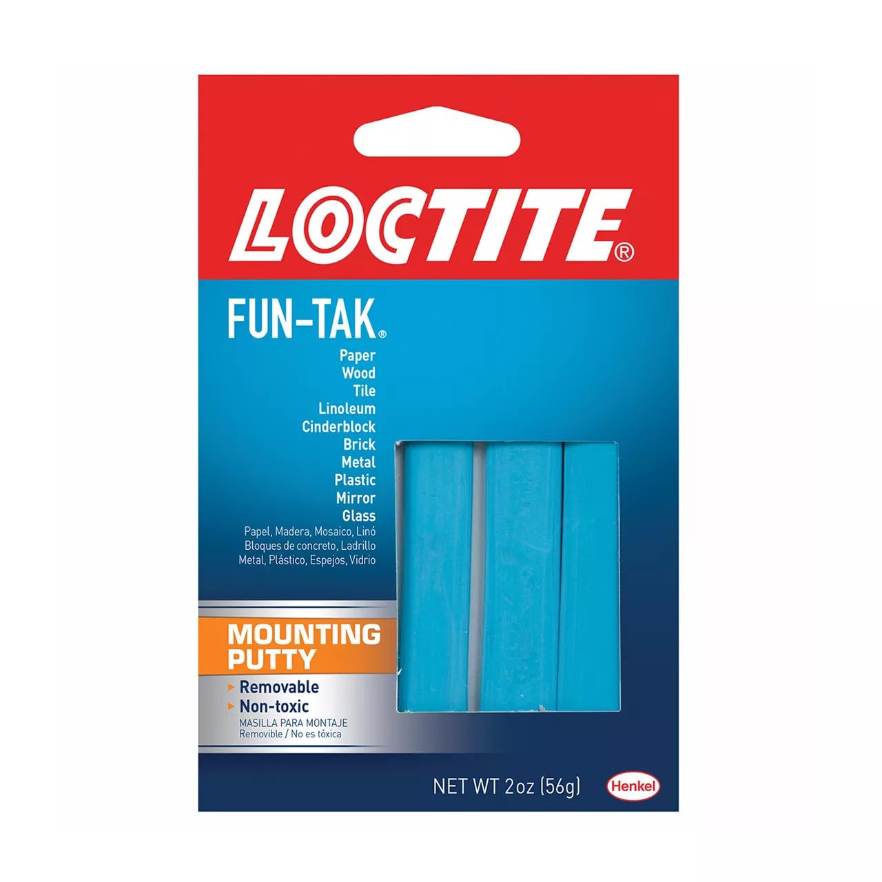 Loctite1087306 Fun-Tak Mounting Putty, 2 oz, Blue