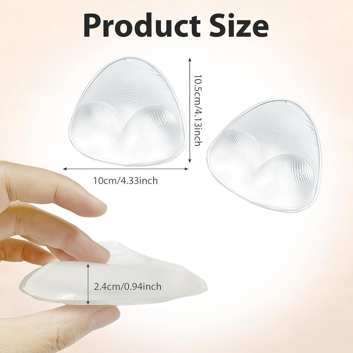 Silicone Breast Inserts - Waterproof Enhancers Push-up Bra Inserts A to C Cup for Swimsuits Bikini