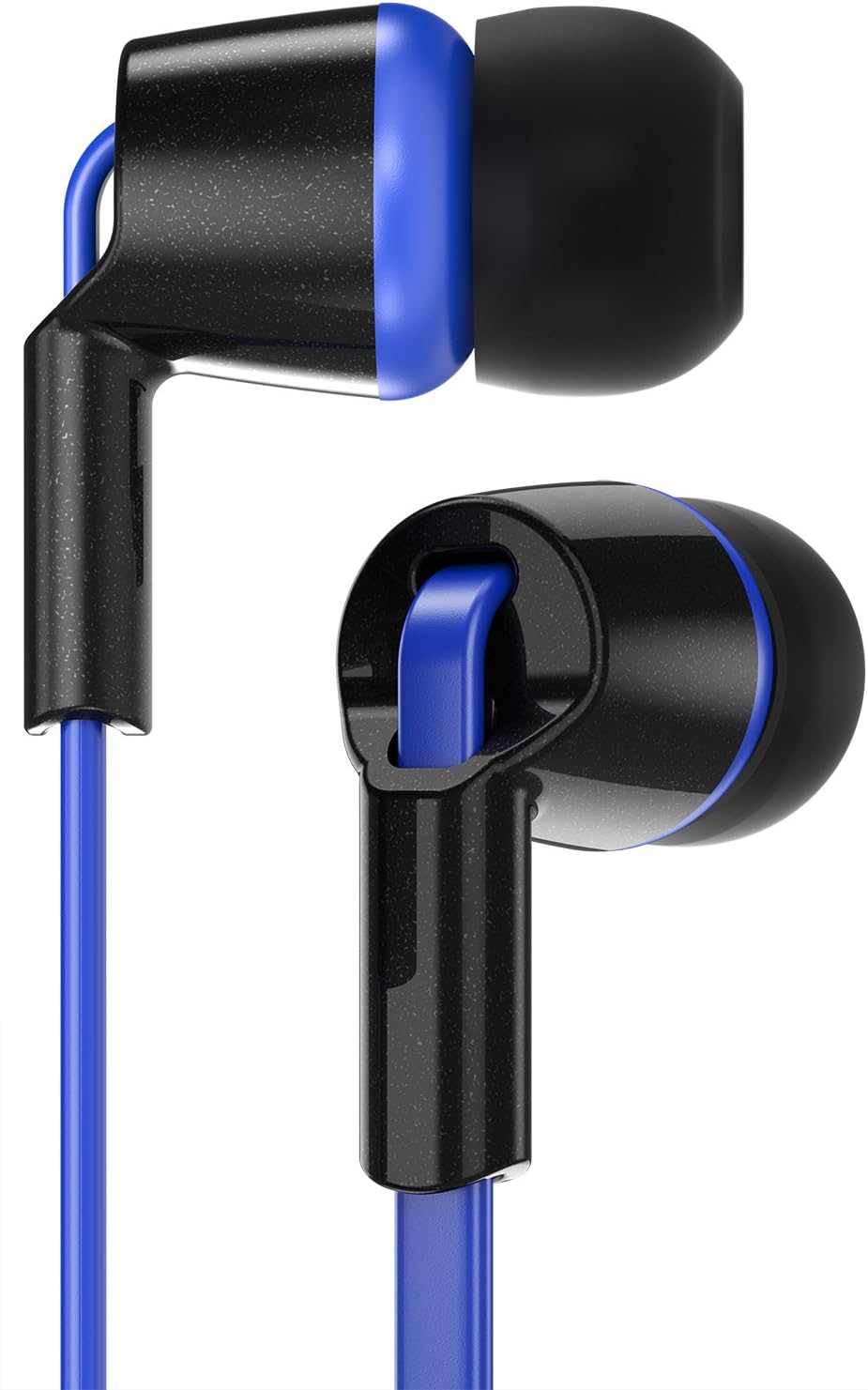Sentey Earbuds Earphones in Ear Headphones Headset in-Line Microphone Stereo Bass for Travel Running Men Kids Girls Nexus Black/Blue LS-4246 Hard Carrying Case Audiophile Sport Gaming Pc Mac Phones